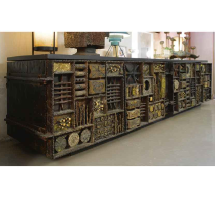 'Sculpture Front' hanging sideboard by Paul Evans, ca. 1970